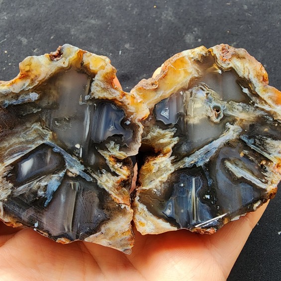 Waterline Agate Pair, Agate Specimen, Agate Display, Agaat, Agata