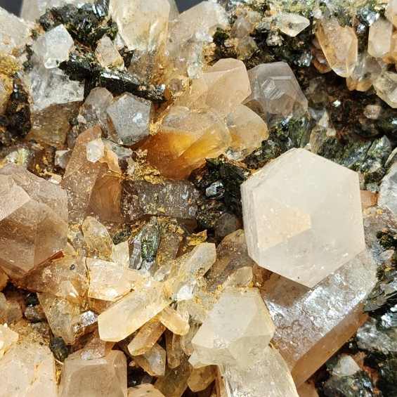 Quartz Cluster with Epidote, Healing Crystal, Minerals