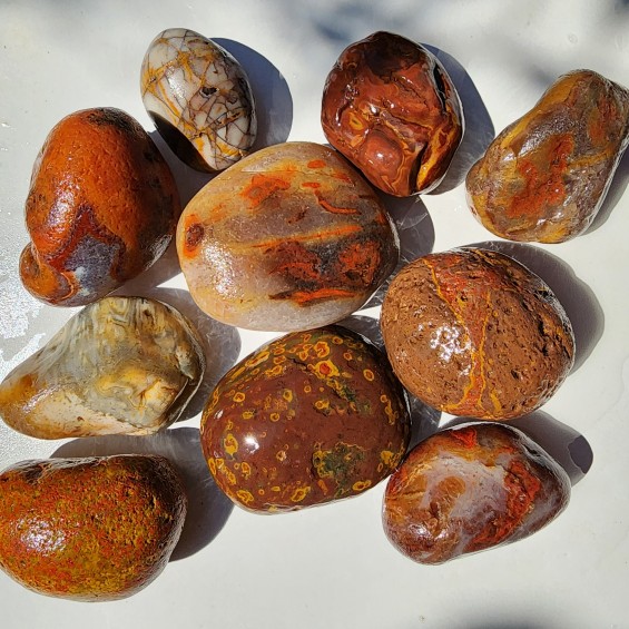 Rough River Jasper Agates, 10 Pcs Pebbles Lapidary Tumbling, Cabbing