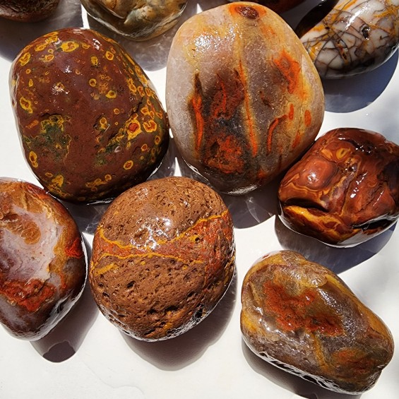 Rough River Jasper Agates, 10 Pcs Pebbles Lapidary Tumbling, Cabbing