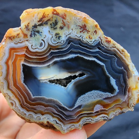 Rare Agate Pair, Moss Agate, Banded Agate, Collectible Rock