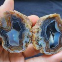 Rare Agate Pair, Moss Agate, Banded Agate, Collectible Rock