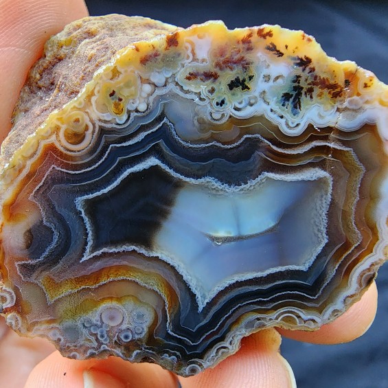 Rare Agate Pair, Moss Agate, Banded Agate, Collectible Rock