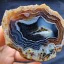 Rare Agate Pair, Moss Agate, Banded Agate, Collectible Rock