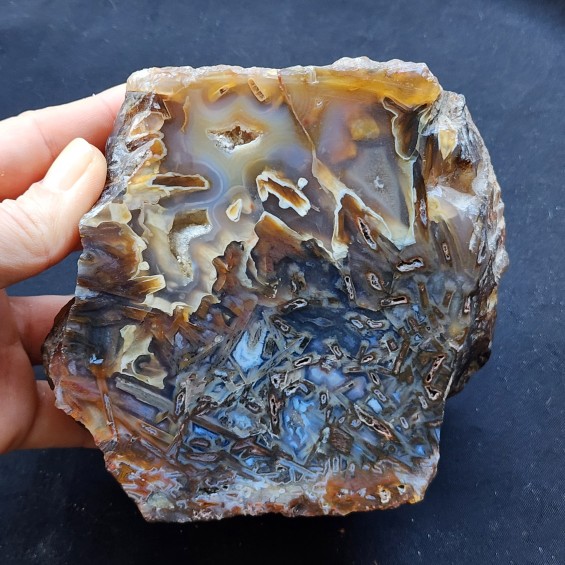 2.5 lbs (1.15 kg) Blue Agate Slab 石英岩, Raw Agate, Agate Rough Lapidary Materials