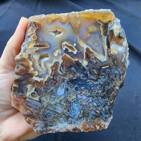 2.5 lbs (1.15 kg) Blue Agate Slab 石英岩, Raw Agate, Agate Rough Lapidary Materials