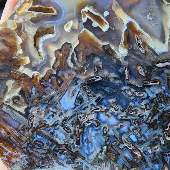 2.5 lbs (1.15 kg) Blue Agate Slab 石英岩, Raw Agate, Agate Rough Lapidary Materials