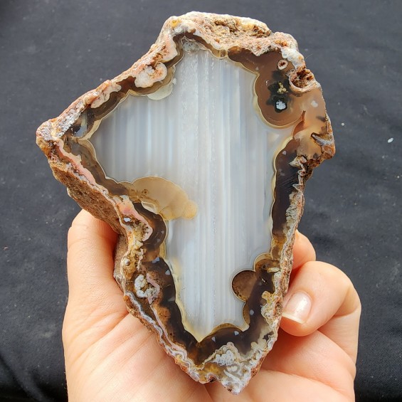 Waterline Agate Pair, Viewing Stone, Quartz Agate, Healing Crystal