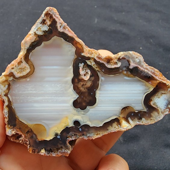 Waterline Agate Pair, Viewing Stone, Quartz Agate, Healing Crystal