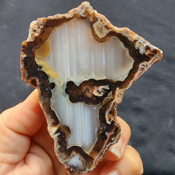 Waterline Agate Pair, Viewing Stone, Quartz Agate, Healing Crystal