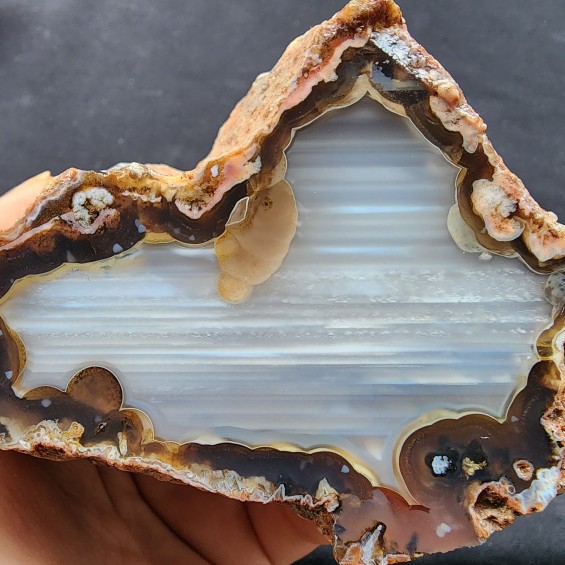 Waterline Agate Pair, Viewing Stone, Quartz Agate, Healing Crystal