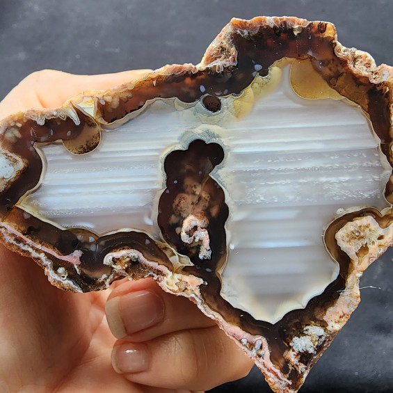 Waterline Agate Pair, Viewing Stone, Quartz Agate, Healing Crystal