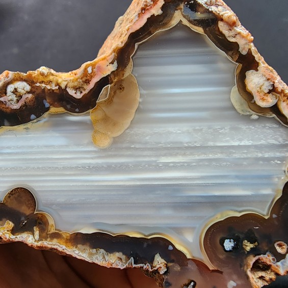 Waterline Agate Pair, Viewing Stone, Quartz Agate, Healing Crystal