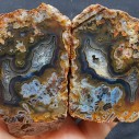 Flower Quartz Agate Pair, Fortification Agate, Healing Crystal