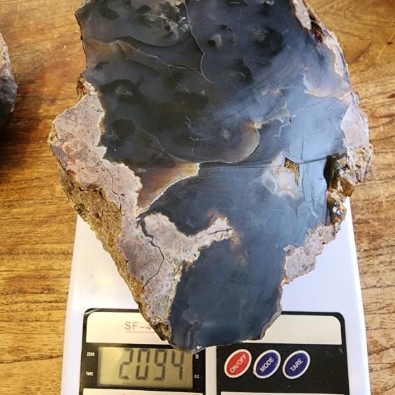 Dark Blue Collectible Thunder Egg Pair, Lapidary Rough Agate