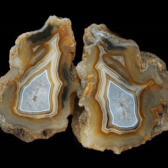 Banded Agate Pair, Collectible Banded Laguna Agate