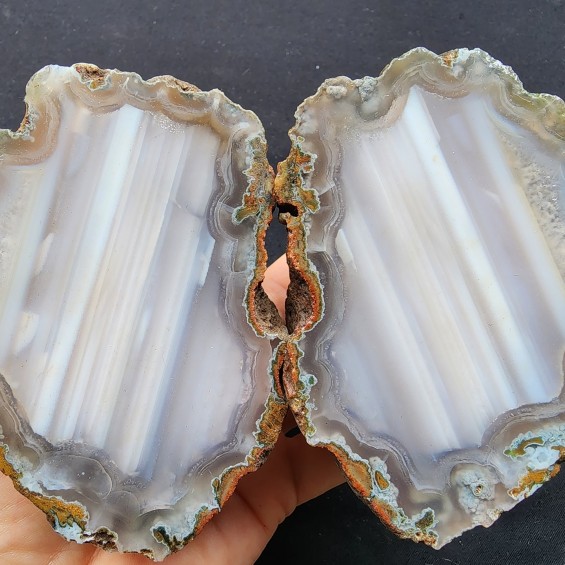 Waterline Agate, Quartz Agate Pair