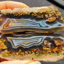 Banded Agate Pair, Moss Agate, Collectible Rock