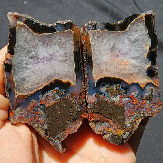  Quartz Agate Pair, Collectible Agate, Rough Agate for Polishing